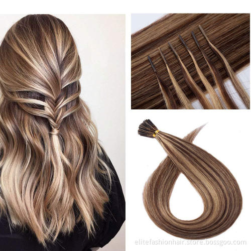 Hot sells high quality straight  pre bonded i tip Hair Stick I tip Hair Extension Remy human double drawn I tip hair extensions